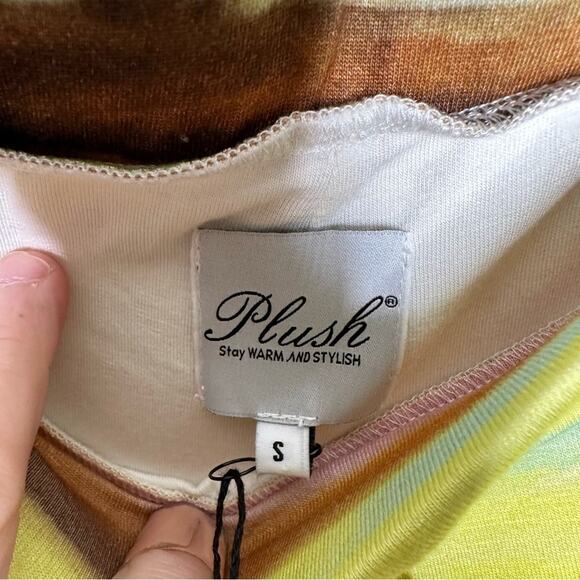 PLUSH Watercolor Sunset Halter Top/Wide Leg Pants NWT in Small - Picture 3 of 8